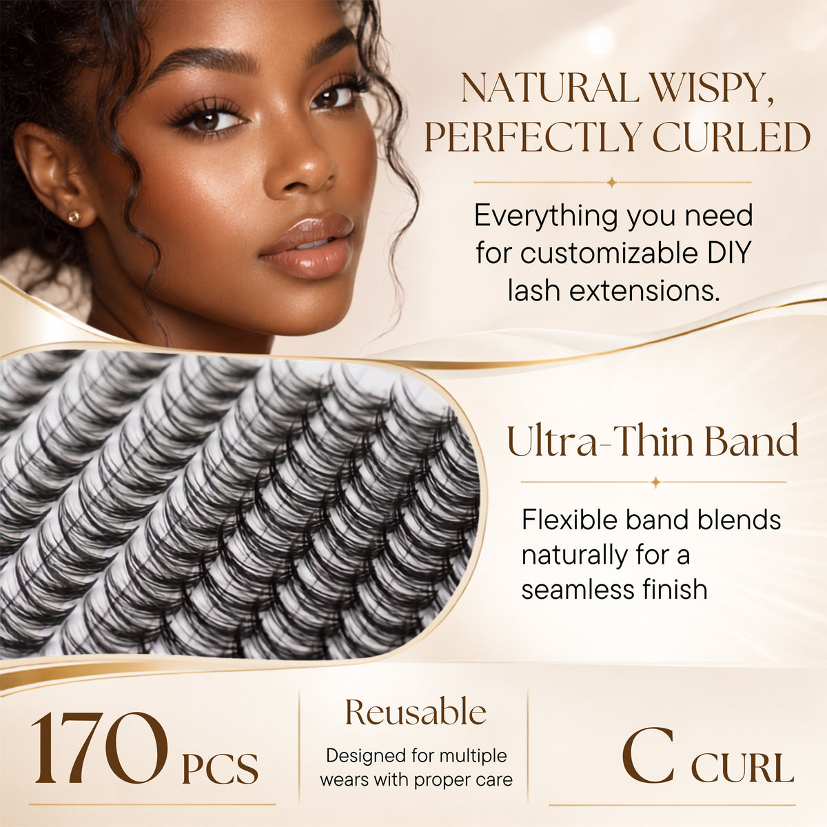 Silk Noor – Natural Wispy Lash Clusters